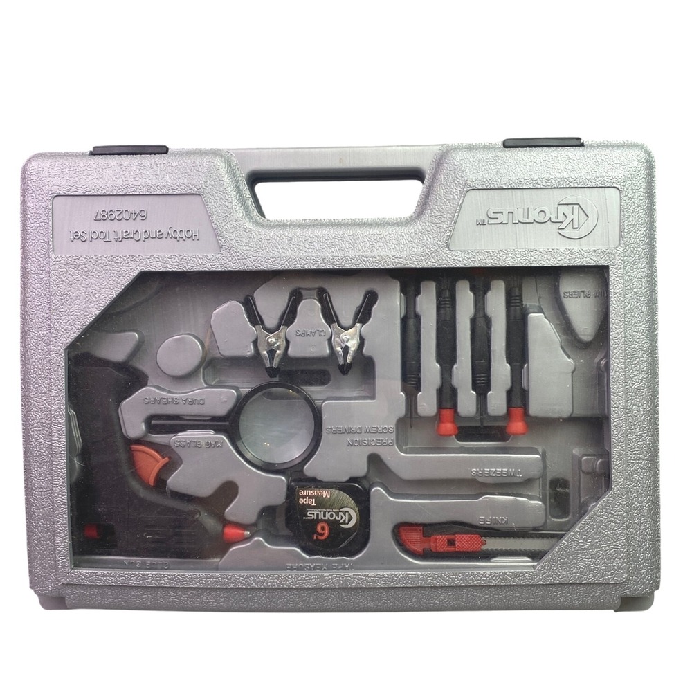 Kroma Hobby Tool Kit Model 847 Magnifier Box Knife Glue‎ Gun Screwdrivers